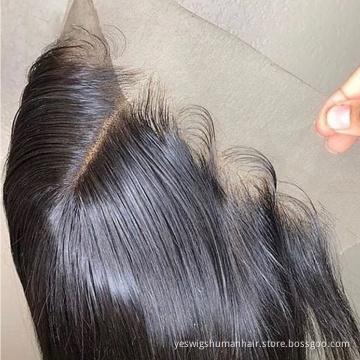 Yeswigs Raw Brazilian Virgin Straight Human Hair Hd Full Transparent Lace Frontal Wig Vendor 360 Lace Fornt Wig For Black Women